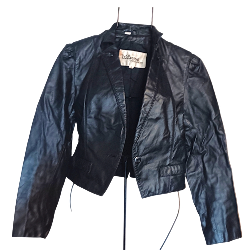 Black Leather Jacket Vintage Winston Womens Size 12